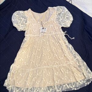 Floral Lace Puff Sleeve Dress